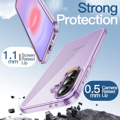 JETech Case for Samsung Galaxy A37 5G, Non-Yellowing Shockproof Bumper Protective Phone Cover, Anti-Scratch Hard PC Back (Lavender) - color: Lavender, size: Galaxy A37