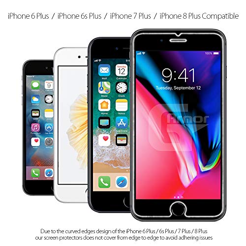 2 Pack Glass Screen Protector for iPhone 6s Plus, 7 Plus and 8 Plus - size: iPhone 6 Plus, 6s Plus, 7 Plus, 8 Plus