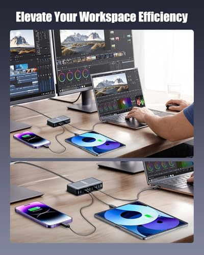 880W USB C Charger Block,10-Port USB C GaN Multiple Port Charging Station