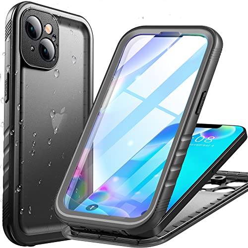 Cozycase for iPhone 14 Waterproof Case Military Heavy Duty Full Body Black | 360 Shockproof with Screen Camera Protector Double IP68 Water Dust Drop Proof Hard Rugged Tough Bumper Front Back Cover - color: Black, size: iPhone 14 (6.1")