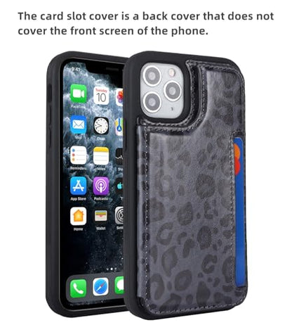 iCoverCase Compatible with iPhone 11 Pro Phone Case with Card Holder, Wallet Case for Women Men RFID Blocking PU Leather Protective Case 5.8 Inch (Black Leopard) - color: Black Leopard