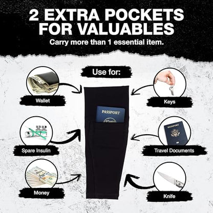 Travel Wallet - Jogging Ankle Stash - Travel Essentials - Anti Theft Travel Pack Pouch to protect Cash, Cell phone and Passport - Fits Insulin, Epi Pen, Knife, Keys and more.(Medium) - size: Medium