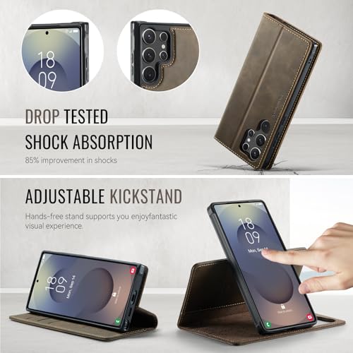 for Samsung Galaxy S26 Ultra 2in1 Detachable Wallet Case, Brown | Compatible with Magsafe, Magnetic, RFID Blocking Card Holder, Shockproof, Kickstand, Wireless Charging, PU Leather Flip Cover - color: (Detachable 2 in 1)-Brown, size: Galaxy S26 Ultra