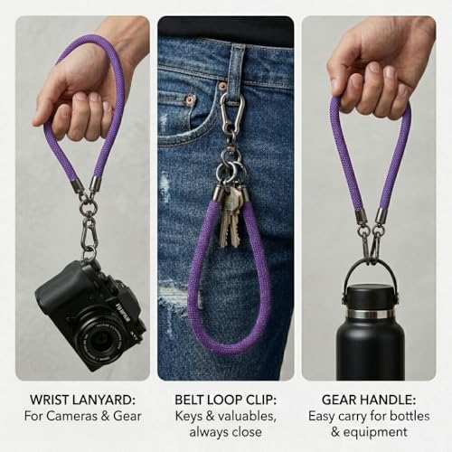 Phone Lanyard Wrist Strap Soft Rope Phone Strap Wrist Lanyard Heavy Duty - color: Purple