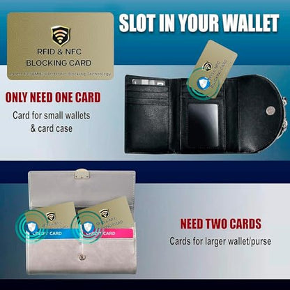 SaiTech IT 5 Pack RFID Blocking Card for Credit Debit ID Card, Golden | Slim Anti-Theft Contactless NFC RFID Blocker Protector, Easily Fit into Wallet and Purse, for Men & Women - color: Golden