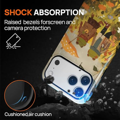 Magnetic for iPhone 17 Pro Max Case,[Compatible with Magsafe] Dual Layer Protective Heavy Duty Shockproof Rugged Drop Protection Bumper Hybrid Case - Rain Frog and Toad - color: Rain Frog and Toad, size: iPhone 17 Pro Max