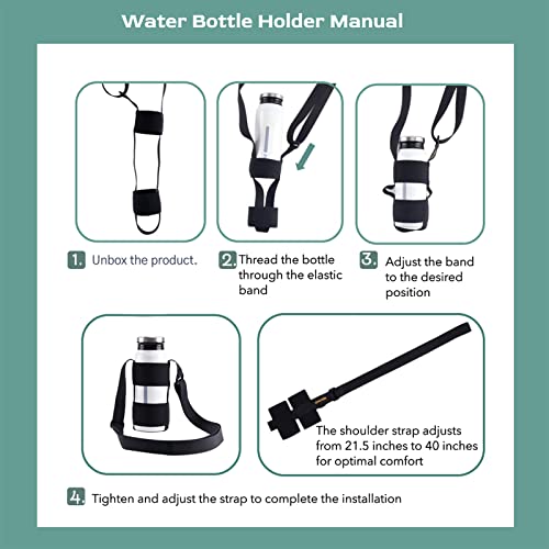 Universal Water Bottle Carrier Sling with Adjustable Shoulder Strap for Walking Short Hiking, Water Bottle Holder for 16-64 oz Wide Mouth Bottles (Exclude Water Bottle)