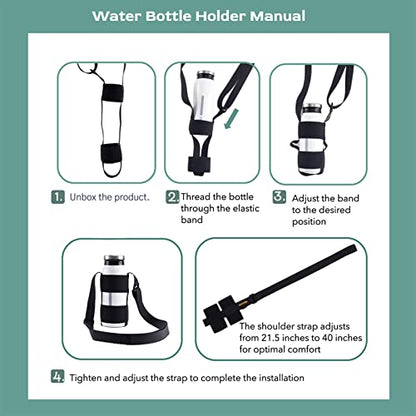 Universal Water Bottle Carrier Sling with Adjustable Shoulder Strap for Walking Short Hiking, Water Bottle Holder for 16-64 oz Wide Mouth Bottles (Exclude Water Bottle)