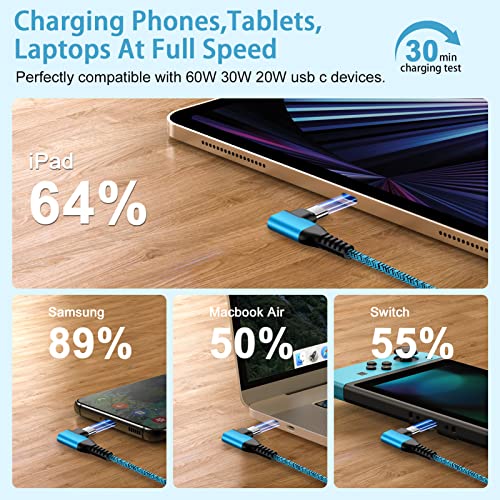 USB C to USB C Charger Cord 6FT Right Angle Fast Charging for iPhone 17 Pro