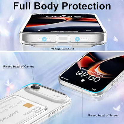 Gukalong Clear Wallet Case for iPhone 17 Air with Credit Card Holder | Hard PC Heavy Duty Shockproof Protection Anti-Scratch Phone Cover Card Slot Anti-Yellowing Case for Women Men - size: for iPhone Air