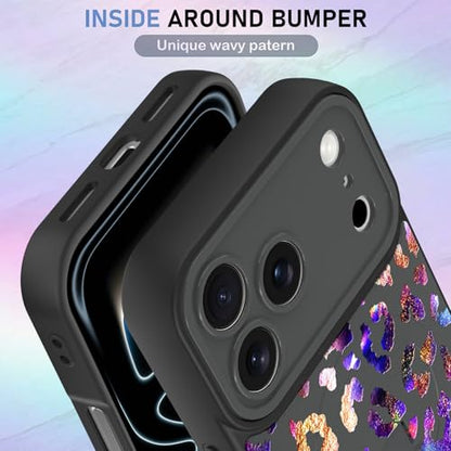 KANGHAR Compatible with iPhone 17 Pro Case Leopard Cheetah Pattern -Black - color: Black-Leopard(Iridescent), size: iPhone 17 Pro