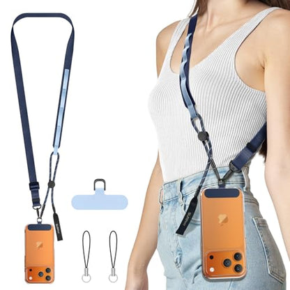 SURPHY Phone Lanyard Crossbody, Phone Strap with Light-Activated Strap Blue - color: Blue