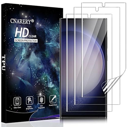 3 Pack Screen Protector for Samsung Galaxy S23 Ultra [Not Glass], Support Fingerprint Flexible TPU Film, Touch Sensitive, Anti-Scratch, Full Coverage - size: Samsung Galaxy S23 Ultra