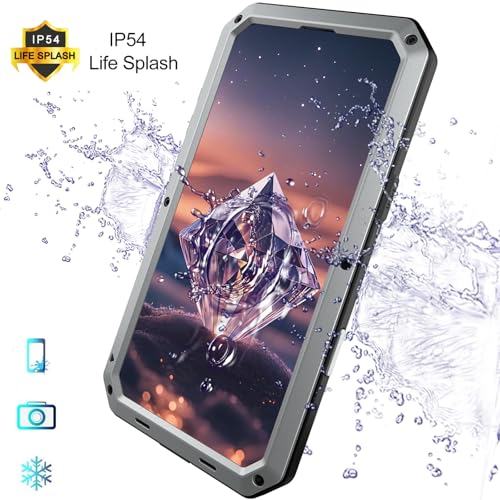 Compatiable with iPhone 17 Case,360 Full Body Protective Cover Heavy Duty Shockproof [Tough Armour] Aluminum Alloy Metal Case with Silicone Built-in Screen Protector - Silver - color: Silver