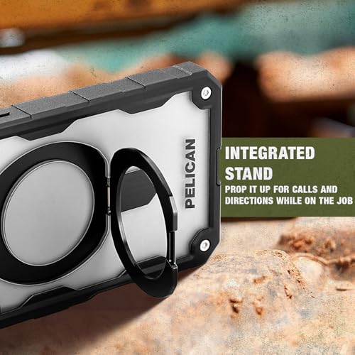 Pelican Shield iPhone 17 Pro Max Case - Rugged MagSafe Phone Case - Smoke | Magnetic Phone Case w/24ft Military Grade Drop Protection - Phone Cover w/ Belt Clip Holster Kickstand for iPhone 17 Pro Max - color: Smoke - Pro Max, style: iPhone 17 Pro Max