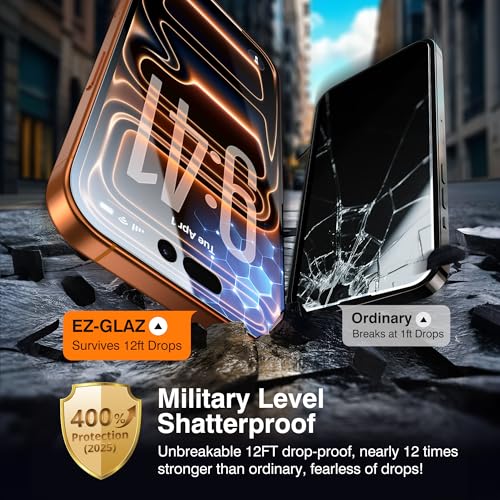EZ-GLAZ-4+2 Pack for iPhone 17 Pro Max Privacy Screen Protector (6.9") - size: iPhone 17 Pro Max