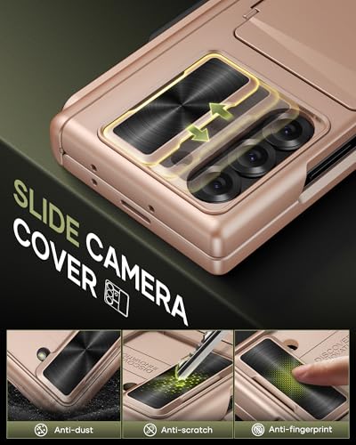 for Samsung Galaxy Z Fold 6 Case with S Pen Holder, Rose Gold - color: Rose Gold-P