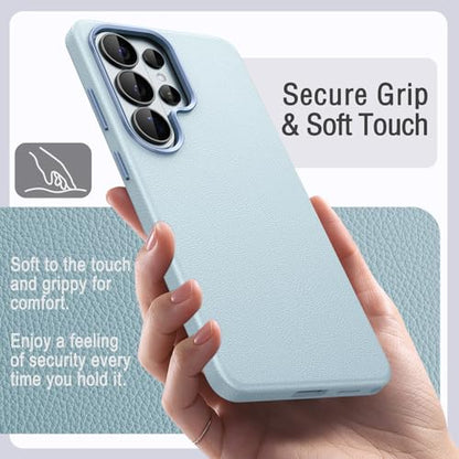 JETech Vegan Leather Case for Samsung Galaxy S26 Ultra, Omphalodes | Compatible with MagSafe, Anti-Slip Grip Phone Cover, Metal Button, Soft Microfiber Lining - color: Omphalodes, size: Galaxy S26 Ultra
