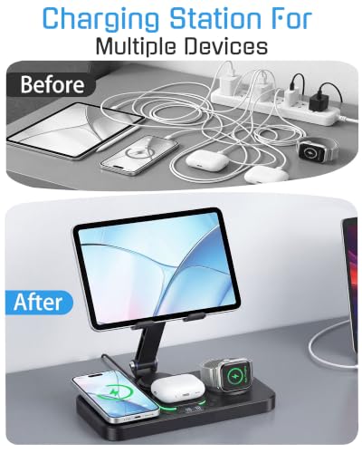 6 in 1 Wireless Charging Station for Apple Products,Phone Charger Station