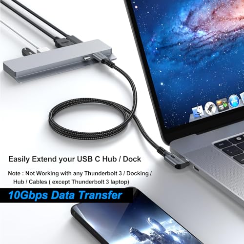 Small USB C Extension Cable 1FT, Right Angle(100W/10Gbps/4K@60Hz) - size: 1FT