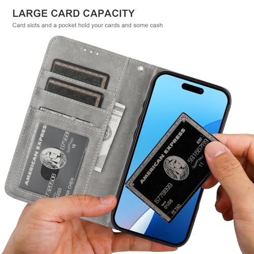 Bocasal for MagSafe Wallet Case Card Holder for iPhone 16, Grey - color: Gray for MagSafe