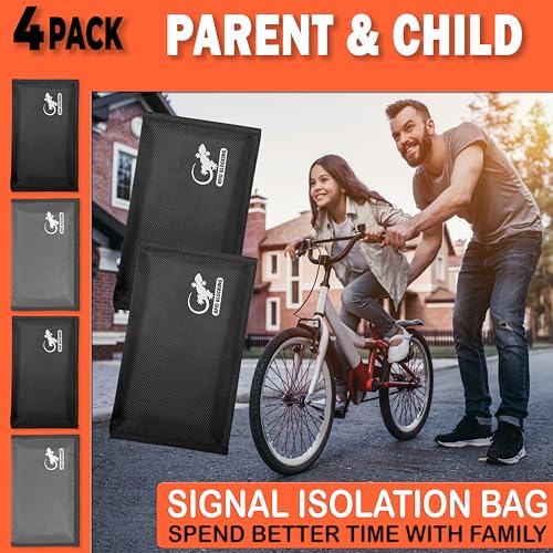 Faraday Bag Anti-Tracking GPS RFID Car Key Signal Blocker Wallet Shielding Pouch Protective Case for Cell Phone Car Key FOB, Data Privacy, Electronic Device Security (4 PACK - BLACK AND GRAY) - color: 4 PACK - BLACK AND GRAY