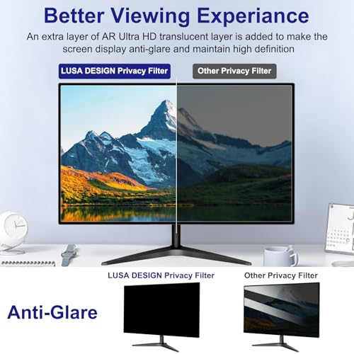 27 Inch Privacy Screen for Computer Monitor 16:9 Aspect Ratio - size: For Laptop 27 Inch 16:9-2Pack