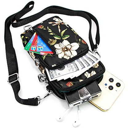 BIAOTIE Lightweight Small Crossbody bags Cell Phone Purses Travel Pouch Shoulder Bag for Women - color: Black Orchid