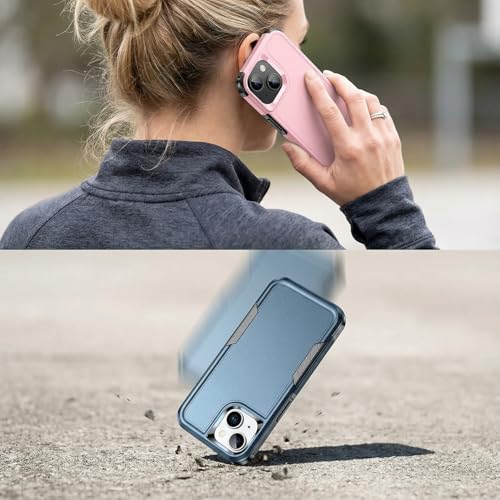 Shockproof for iPhone 15 Case,[15 FT Military Grade Drop Protection],with 2X [Tempered Glass Screen Protector ] with Air Bumpers Full-Body Protective Phone Case-Navy Blue - color: Navy Blue