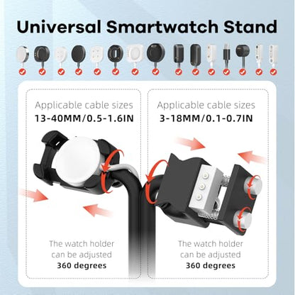 4-in-1 Charging Station Dual Phone Wireless Charger and iWatch Stand - color: A423SW-Black