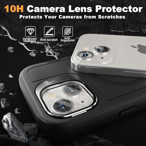 Follaroma for iPhone 13 Case with Stand & Built-in Camera Cover, MagSafe Compatible, Heavy-Duty Shockproof Protection, Magnetic & Rugged Phone Cover for iPhone 13 6.1'', Black - color: Black
