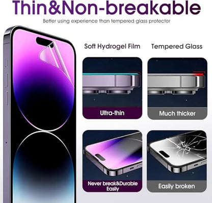 3 Pack TPU Screen Protector for iPhone 15 Plus, Self-Healing HD Clear Soft Flexible Hydrogel Film Compatible with iPhone 15 Plus 6.7" - Scratch-Resistant, Bubble Free, Easy Installation - size: iPhone 15 Plus
