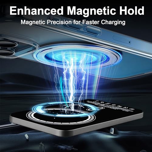 Magnetic Portable Charger 5000mAh, 15W Ultra Slim Wireless Portable Charger, Fast Charging for iPhone 17/16/15/14/13/12 Pro/Pro Max/Plus, Metal Shell, USB-C Cable to Charge Other Phones (Grey) - color: Grey