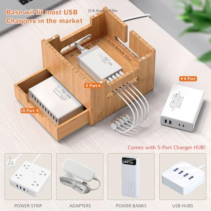 Pezin & Hulin Multi Device Charging Station with Drawer & USB Charger - color: #2 (With Charger)