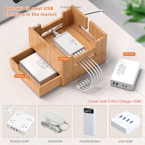 Pezin & Hulin Multi Device Charging Station with Drawer & USB Charger - color: #2 (With Charger)