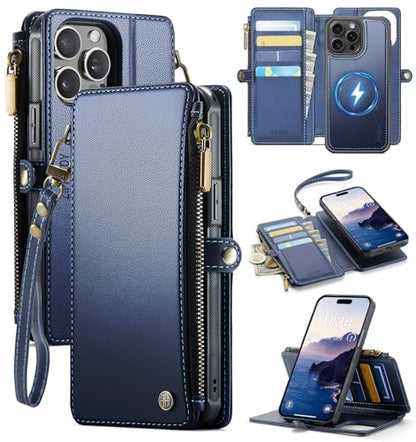 for iPhone 14 Pro Max - Phone Case Wallet Magnetic, Navy Blue - color: Navy Blue, size: iPhone 14 Pro Max