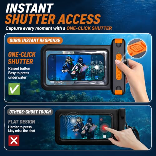 Sinkry Waterproof Phone Pouch Holder Underwater Dry Bay Case Outdoor Sports for Swimming Diving Floating Black