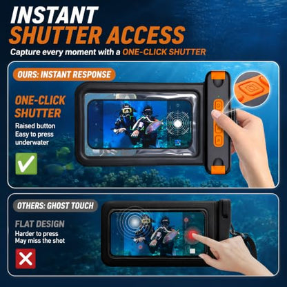 Sinkry Waterproof Phone Pouch Holder Underwater Dry Bay Case Outdoor Sports for Swimming Diving Floating Black