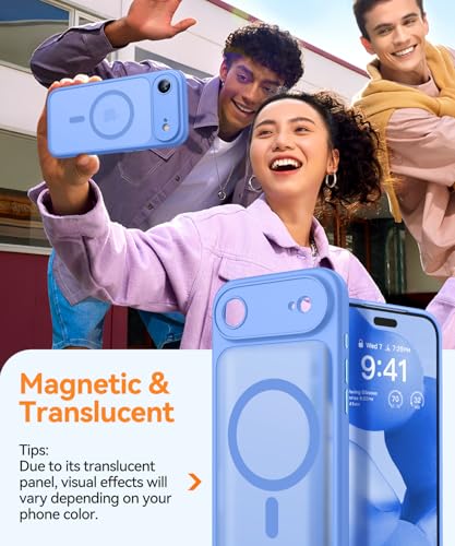 CANSHN Magnetic Compatible with iPhone Air Case(6.5 Inch), Upgraded [Full Camera Protection] [Compatible with Magsafe] [Translucent Matte] Shockproof Phone Cover for iPhone 17 Air Case,Ultramarine - color: Ultramarine, size: iPhone Air (6.9 Inch,1 Lens)