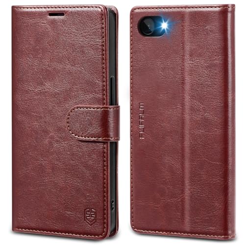 FLIPALM Card Holder Wallet Case for iphone 17e, Brown | Card Holder, RFID Blocking, PU Leather Folio Flip, Kickstand, Protective Shockproof Cover - color: Brown