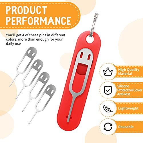 Toodoo Sim Card Tray Removal Tool Phone Tablet Eject Pin Needle,4 Pcs