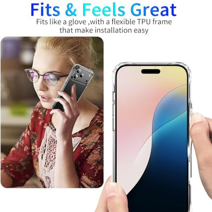 DEERLAMN Clear Case for iPhone 17 Pro Max 6.9-Inch, Military Grade Drop Protection Anti-Scratch Transparent Ultra Slim Non-Yellowing Shockproof Protective Phone Cover - size: iPhone 17 Pro Max 6.9-Inch