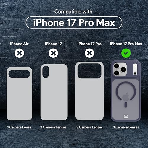 Incipio - Fog iPhone 17 Pro Max, Magsafe Compatible Phone Case, 10ft Drop Tested, Ultra Durable & Shock Absorbing, Scratch Resistant & Slim Profile (Navy) - color: Navy, size: iPhone 17 Pro Max
