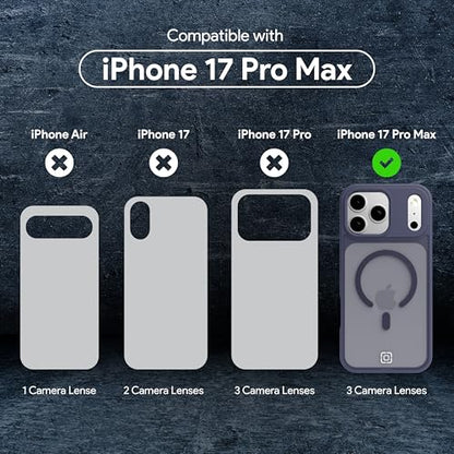 Incipio - Fog iPhone 17 Pro Max, Magsafe Compatible Phone Case, 10ft Drop Tested, Ultra Durable & Shock Absorbing, Scratch Resistant & Slim Profile (Navy) - color: Navy, size: iPhone 17 Pro Max