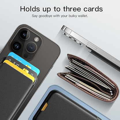 Magnetic Wallet Card Holder intended for Apple iPhone with Magsafe, Wallet for iPhone 17 16 15 14 13 12 Pro Max Air Plus Mini Series, Mag 3 Safe Wallet Stick on for Phone Case, Snow White - color: Snow White