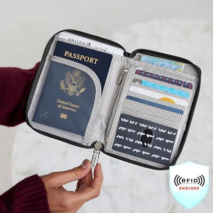 Travelon RFID Blocking Passport Zip Wallet - color: Ocean