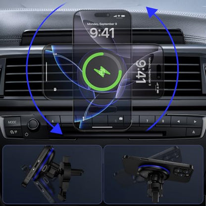 for Samsung Car Charger Wireless Car Mount Charger for Galaxy S26 Ultra S25 - color: Black-1