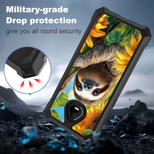 for Schok Volt Sv67q Sv67332 Case with Screen Protector, Military Grade Drop Protection, Dual Layer Hybrid Shockproof Protection TPU Phone Case for Schok Volt Sv67q, Cute Sloth - color: Cute Sloth