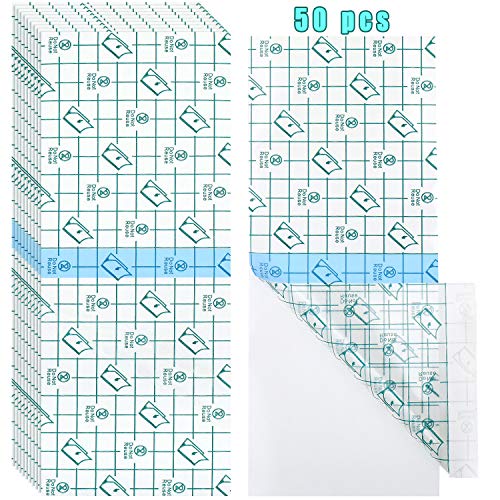 BBTO 50 Pcs Transparent Waterproof Adhesive Dressing Bandage, 10 x 4 Inch - size: 10x4 Inch (Pack of 50)