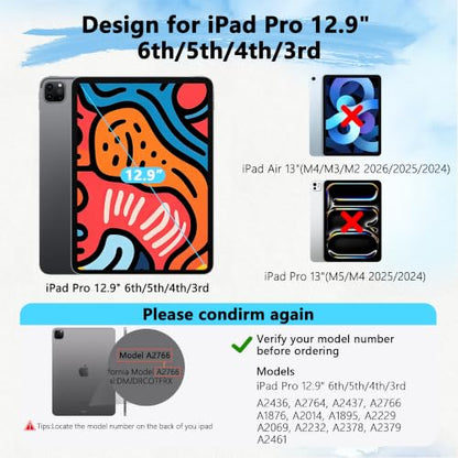 3 Pack Paper Screen Protector for iPad Pro 12.9" 2022-2018 + 2 Pencil Tips - size: Pro 12.9" 6th/5th/4th/3rd 2018-2022